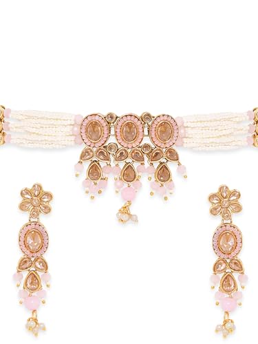 Image of Rubans Choker Necklace Set Traditional Stylish Jewellery Gift for Women & Girls