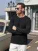 Cavva Mens Long Sleeve T Shirt Cotton Plain Black Top Basic Comfortable Tops Crew Neck Work Tee Shirts Autumn 3XL #2