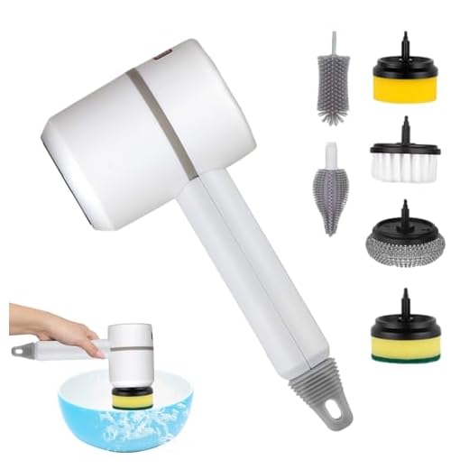 Purificador giratório elétrico - Purificador de chuveiro se fio com 6 cabeças de escova substituíveis,Escova motorizada doméstica portátil, purificador recarregável para banheiro, cozinha, Enjovdery