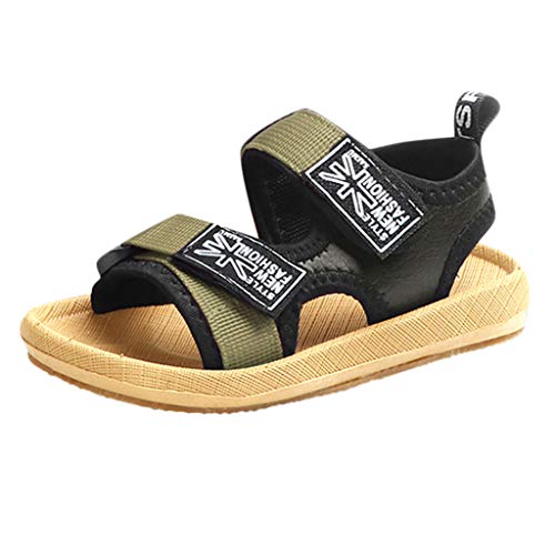 Baby Toddler Boys Sandals Sneakers 1-6 Years Old Child Kids Patchwork Open-Toe Beach Walking Two-Strap Sandals (2-2.5 Years Old, Army Green)