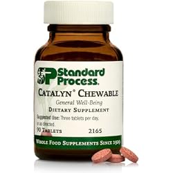 Standard Process Catalyn Chewable, General Wellness Supplement, 90 Tablets | Whole Food-Based Support for Cell Functioning, Supplement Includes Vitamins A, D, B6, Aids Antioxidant Activity, Non-Dairy