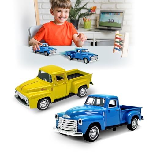 AGSIXZLAN 2Pcs Little Truck Toy,1:32 Pull Back Cars Toy for Kid Boys Girls