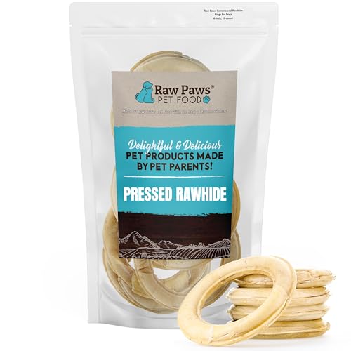 Raw Paws 6-inch Rawhide Rings for Dogs (10 count)