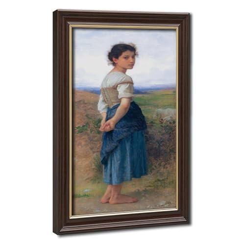 Toile Jeune Bergère de Bouguereau avec cadre suspendu finition art musée