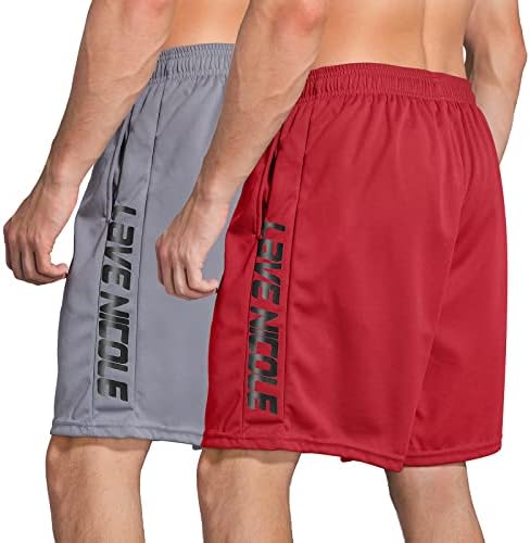 GJDAMFD 2-Pack Running Shorts for Men Lightweight Breathable Workout Shorts Quick Dry Mens Athletic Shorts with Pockets