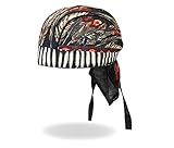 Hot Leathers Bikers Premium Headwraps, NATIVE AMERICAN HEADDRESS- High Quality Micro-Fiber & Mesh Lining HEADWRAP