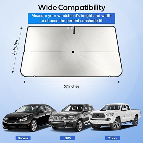 Image of Econour Windshields Sun Shade for Car, Foldable Car Sunshade & Window Tint