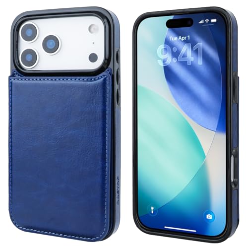 ONETOP Compatible with iPhone 17 Pro Max Wallet Case with Card Holder, PU Leather Kickstand Card Slots Case, Double Magnetic Clasp and Durable Shockproof Cover 6.9 Inch (Blue) by ONETOP - Used condition - Image 3