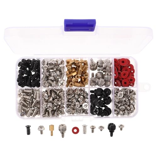 ibasenice Kit Surtido de 360 Tornillos para Ordenador de Sobremesa – Tornillos para Montaje de Placa Base Ventilador y Fuente de Alimentación – Accesorios Compatibles para Reparación y