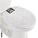 Gorilla Grip Original Shag Chenille Bath Rug Toilet Lid Cover, 19.5" x 18.5" Large Size, Machine Washable, Ultra Soft Plush Fabric Covers, Fits Most Size Toilet Lids for Bathroom (White)