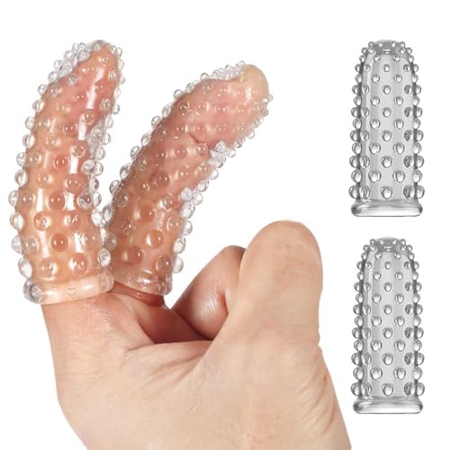 Fingerhüllen Penishülle 2 Set,Penishülle Fingerspitze,Sexfinger Ticklers Penishülle Fingerspitze,Klitoris Stimulator,Vorspiel Finger Penis Sleeve G-punkt Fingerüberzieher,Vaginal Anal SexSexspielzeug