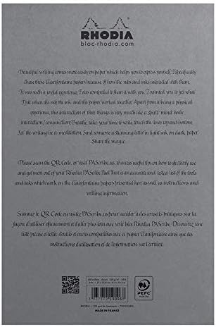 RHODIA 19006C - Stapled Pad for Calligraphy Pascribe Gray Maya Pad - A4+ - Lined - 60 Detachable Sheets - Clairefontaine Maya Gray Paper 120 g/m