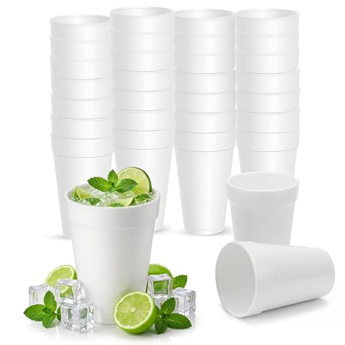 Concession Essentials 8 oz Foam Cups 100 Count Pack Insulated Disposable Hot & Cold Beverage Cups Lightweight Durable Perfect for Coffee Tea Water & Concessions