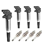 Ignition Coil Pack UF667 and Iridium Spark Plugs (Set of 4) Compatible with BMW 228i 320i 328i 428i 528i X1 X3 X4 X5 Z4 xDrive GT Gran Coupe GC 2.0L Replaces # 66975 150480053 65830571