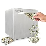 Piggy Bank Safe for Adults Metal Piggy Bank Made of Stainless Steel Money Saver Box Help Kids...