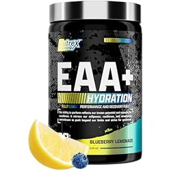 Nutrex Research EAA Hydration | EAAs + BCAA Powder | Muscle Recovery, Strength, Muscle Building, Endurance | 8G Essential Amino Acids + Electrolytes | Blueberry Lemonade 30 Servings