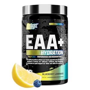 Nutrex Research EAA Hydration | EAAs + BCAA Powder | Muscle Recovery, Strength, Muscle Building, Endurance | 8G Essential Amino Acids + Electrolytes | Blueberry Lemonade 30 Servings