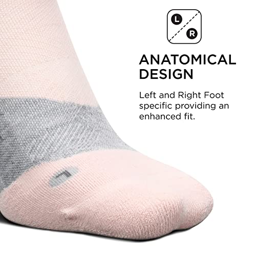 Feetures Elite Max Cushion No Show Tab - Running Socks For Men & Women - Athletic Compression Socks - Moisture Wicking - Medium, Propulsion Pink #TOP3