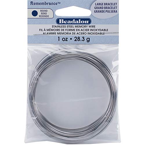 Beadalon JMBT-1ZLG Memory Wire Bracelet, Large Bright