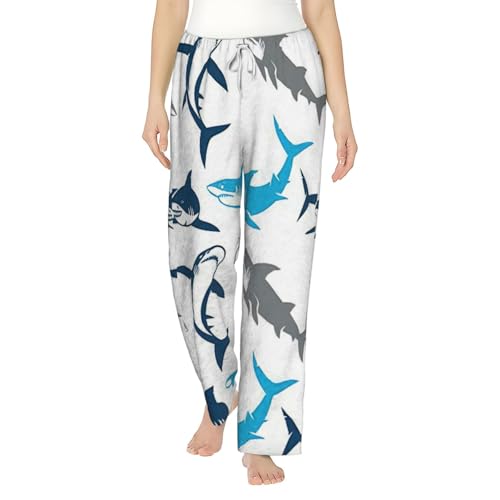 Pantalon de pyjama flanelle imprimé Sharks : le cadeau idéal pour maman et fille