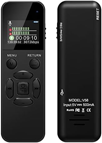 Vivaniir 64GB Digital Voice Recorder with Playback, Voice Activated Recorder with 1536Kbps PCM Clear Recording, Audio Recorder for Lecture Meeting Interview