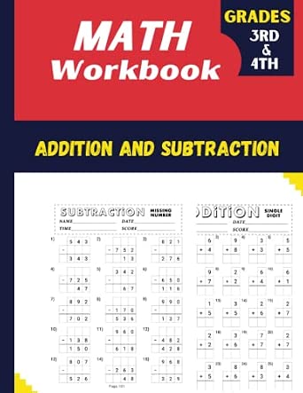 Addition and Subtraction Math Workbook 3rd and 4th Grade: a series of ...