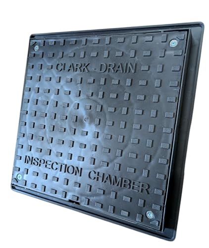 Clark Drain Square Chamber Cover - Manhole Cover 320mm - CD300/ 3.5TONNE / Solid top Cover & Frame/Locking Overall Size: 438mm x 438mm x 37mm- Clear Opening 220-300mm