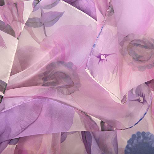 Elizabetta Women's 100% Silk Georgette Long Fashion Scarf - Made In Italy - Lavender #TOP5