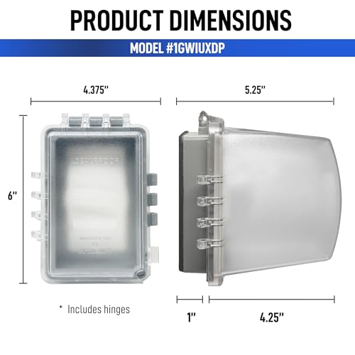 Image of Sealproof 1-Gang Extra Deep Weatherproof in Use Outdoor Duplex Outlet Cover with Box Kit, Lockable, UL Extra Duty Compliant, 18 Configurations