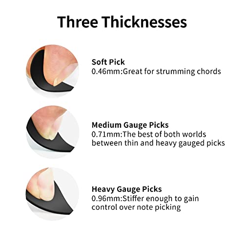 Amapark Custom 6-Pack Guitar Picks, Personalized Guitar Pick With Your Photo Text Logo Name For Electric Guitar Bass Great Gift For Kids, Teens, Men,Women Guitar Players, Black - 0.71Mm #TOP4