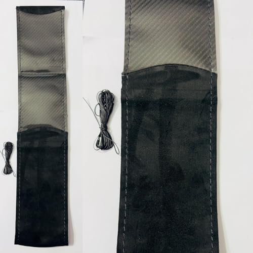 Image of Modsworld Black Alcantara and Carbon Fiber Steering Wheel Grip Cover for car Steering Soft Durable Universal fit for All car Steering Grip Cover with Stiching Thread.