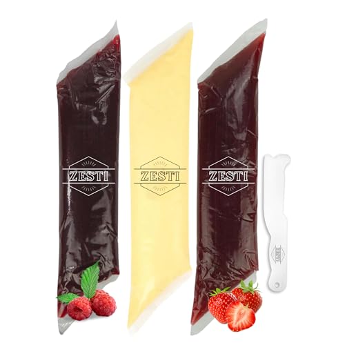 Pastry Filling Variety 3 Pack – Bavarian Cream, Red Raspberry,