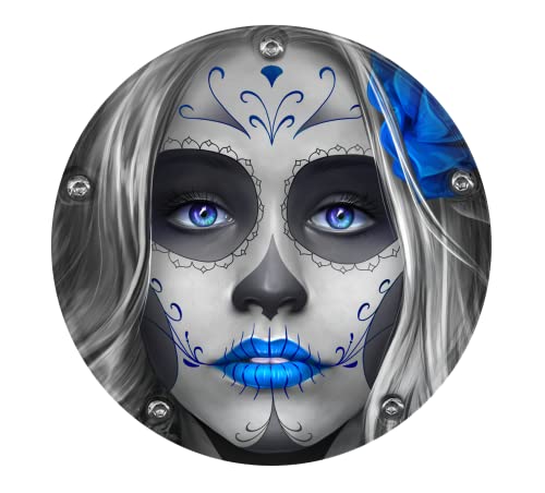 Sugar Skull Blue Derby Clutch Cover