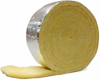 Foil Backed Fiberglass Pipe Wrap Insulation 3 Inch Wide x 1 Inch Thick x 25 Feet Long, HVAC Duct & Pipe Thermal Wrap Roll for Hot/Cold Lines