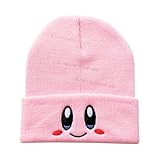 JILANI HANDICRAFT Kir-by Beanies hat Lovely face Embroidery Winter Knitted Hat Bonnet Cap Girls Boys Skiing Warm Unisex (Pink)
