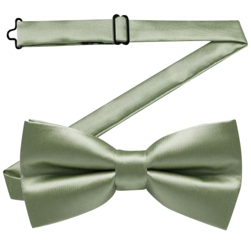 Image of YourTies Bow Ties for Men Pre-Tied Adjustable Bow Tie Coloful Satin Bowtie | Satin Clip-on Bowties,Solid Color Striped Paisley,Woven Jacquard,Formal Casual Wedding Business Party Prom,Tuxedo,Gift Box