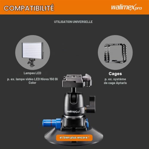 Walimex Pro 20317 Trépied à ventouse + Rotule
