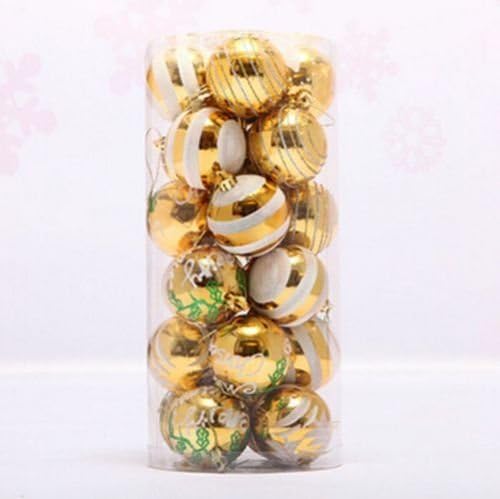 Christmas Trees New Christmas 6cm/christmas Decorations Balls Party Ornaments Xmas Tree Hanging Decorations, Christmas Decorations Outdoor (Gold)