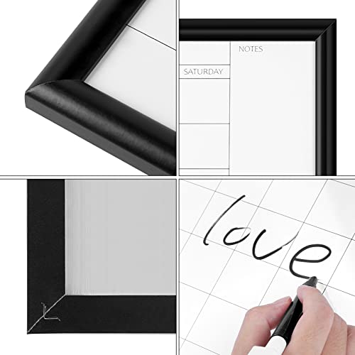 Toraso Dry Erase White Board & Monthly Calendar Board, Magnetic Whiteboard For Wall, Office/School/Home, Hanging Board For Decoration/Kitchen/Memo, Black Wood Frame, 10.5"X 14.5"(Yl-Bk-2737-A) #TOP2