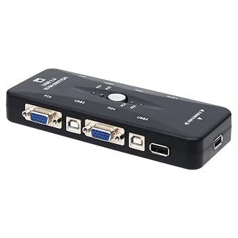 4 port usb kvm switch, 4 cases 1 monitor switch, Manage 4 Computers from One Hand,