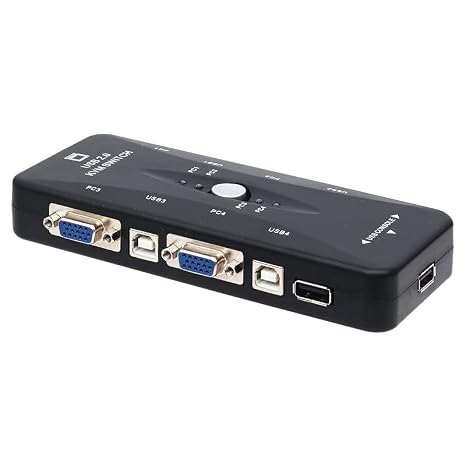 4 port usb kvm switch, 4 cases 1 monitor switch, Manage 4 Computers from One Hand,