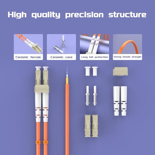 Image of 0.6Meter 2ft LC /UPC-SC /UPC Multi-Mode Fiber Optic Cable LC to SC OM1 Jumper Optical Patch Cord Duplex 62.5 /125um Orange LC-SC