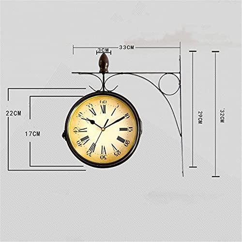 Horloge Murale Double Face Vintage suspendue extérieure et intérieure à quartz - 8