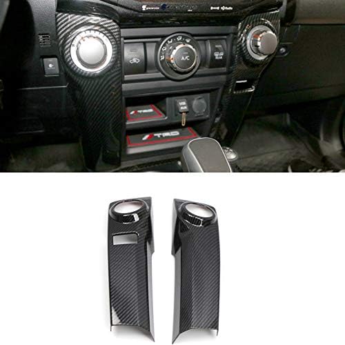 for Toyota 4Runner 2014-2021 LHD Carbon Fiber Black Central Console Strip Cover Trim 2pcs Car Accessories