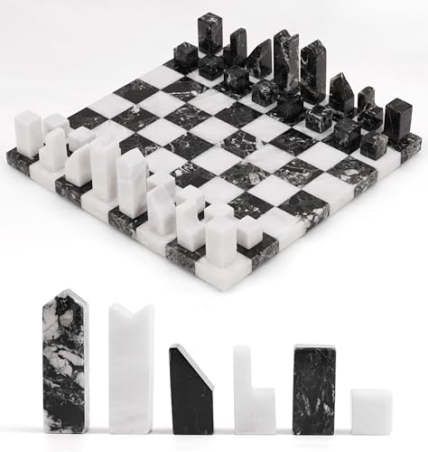 Set de ajedrez de mármol sin borde hecho a mano miniatura 1