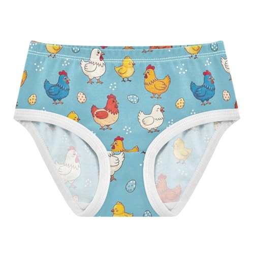 Joisal Cute Chicks Colors Poses Blue Cute Panties Girl Toddlers Underwear Floral Cotton Artistic Underpants Briefs 2t