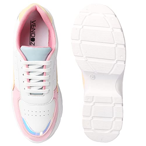 Image of Vendoz Women White Casual Sneakers