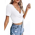 Crop-Tops-for-Women-Summer-Cute-Tops-with-Deep-V-Neck-Shirts-Sexy-Unique-Cross-Wrap-Slim-Fit-Tie-Up-Front-Short-Sleeve