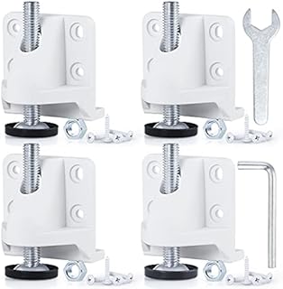 Skelang 4-Pack Furniture Levelling Feet, Lifting Leveller with Lock Nut and Screws, M10 Adjustable Feet for Workbench, Cabinet, Table, Each Loading Capacity 600Lbs (White)