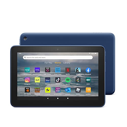 Certified Refurbished Fire 7 tablet | 7 display, 16 GB, latest model (2022 release), Denim with Ads